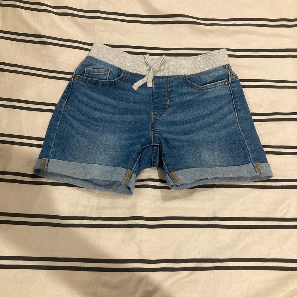 Wonder Nation Blue Jean Shorts with Gray Waistband